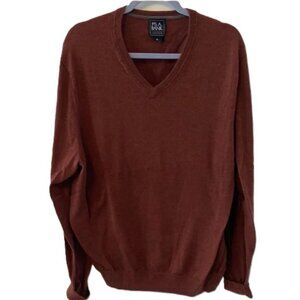 Jos. A. Bank Brown V-Neck Sweater Classic Knit
